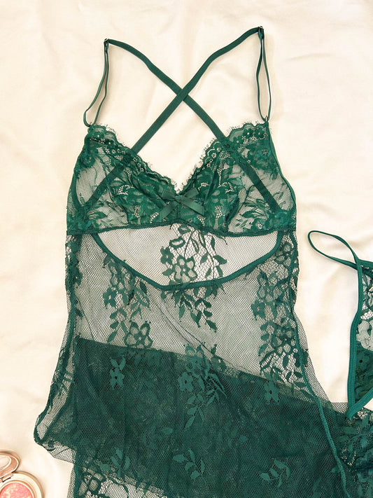 Vestido largo de encaje