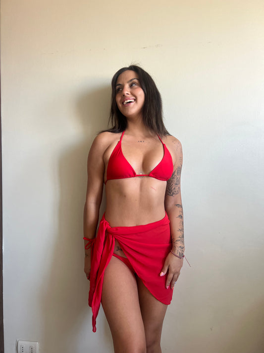 Bikini triángulo pareo