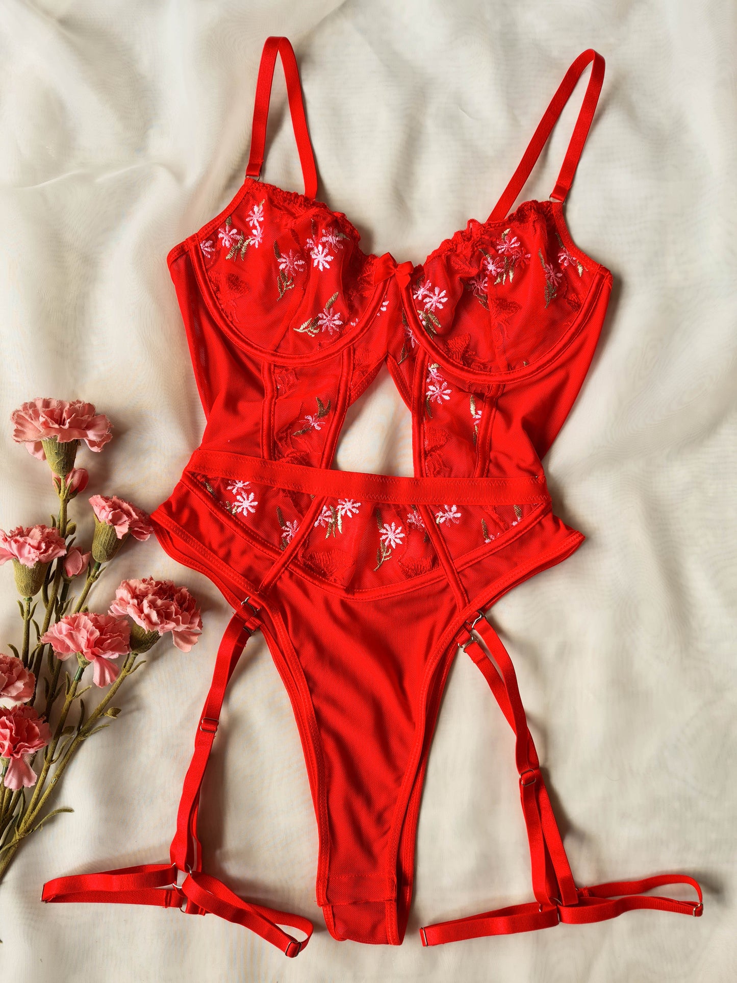 Bodysuit floral arnés