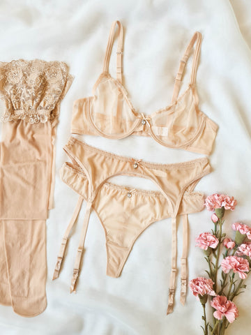 Set liguero Valentine color nude