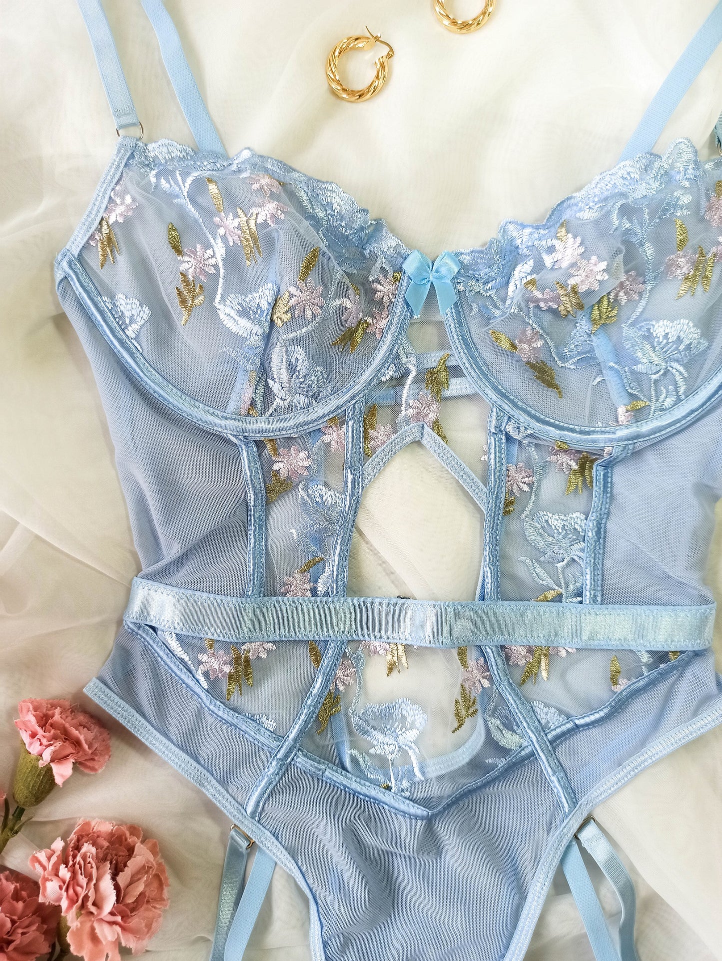 Bodysuit floral arnés