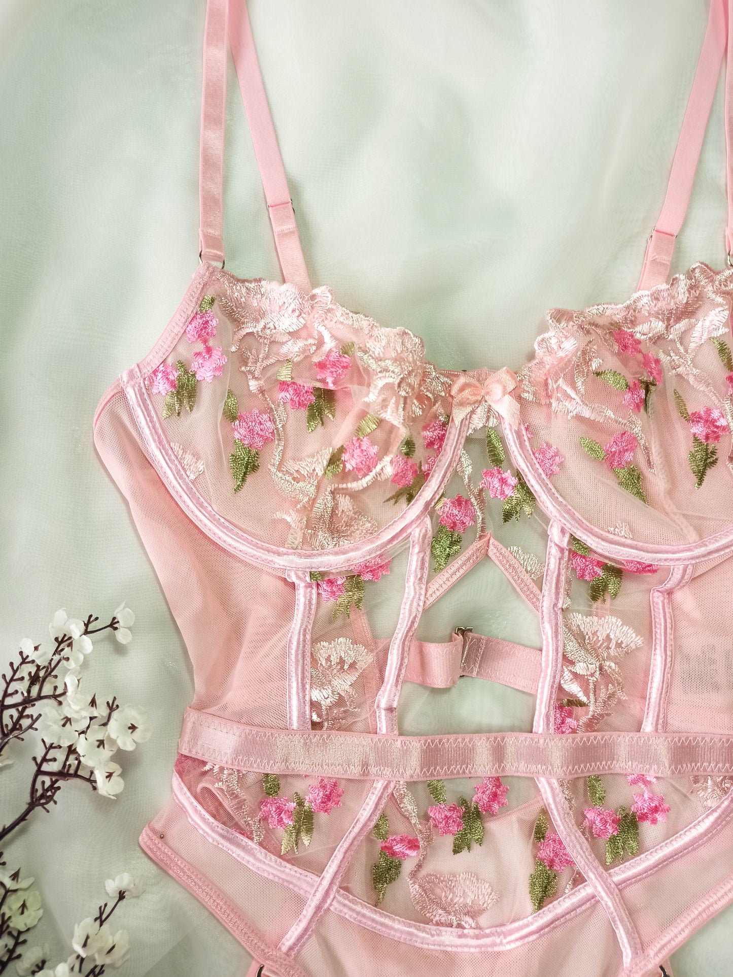 Bodysuit floral arnés