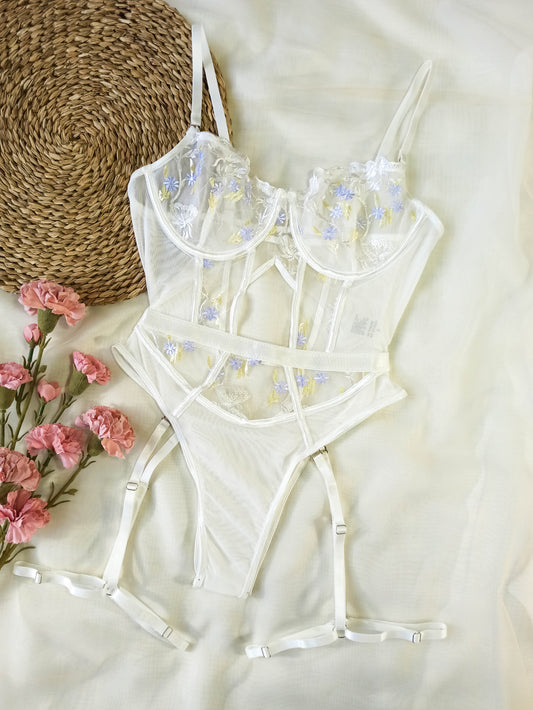 Bodysuit floral arnés