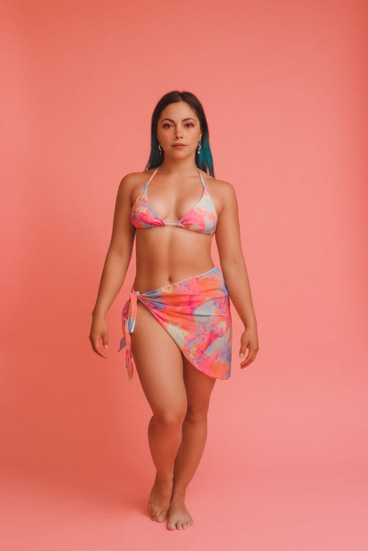Bikini triángulo pareo multicolor